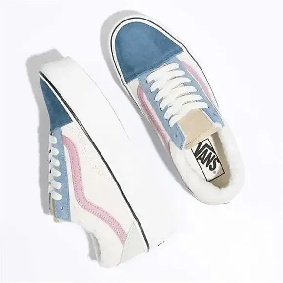 Vans Old Skool Stackform Sherpa Lace-Up — Blue & Pink - Picture 3 of 8